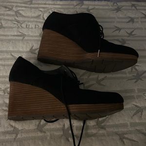 Dr. Scholl’s Where To Bootie Black Wedge Lace Up Size 9